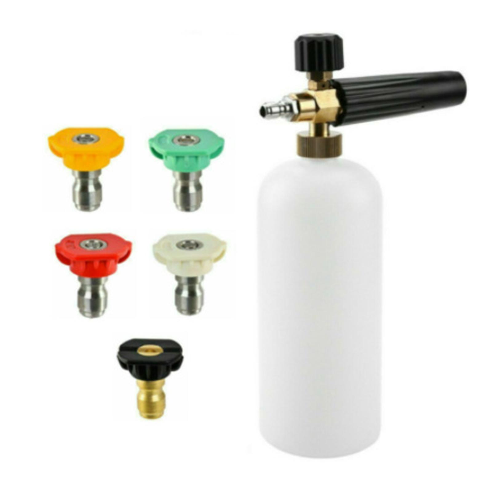 

Генератор пены высокого давления с насадкой для снега 1/4 с быстросъемным пенным пистолетом с 5 распылительными насадками для мойки автомобилей высокого давления