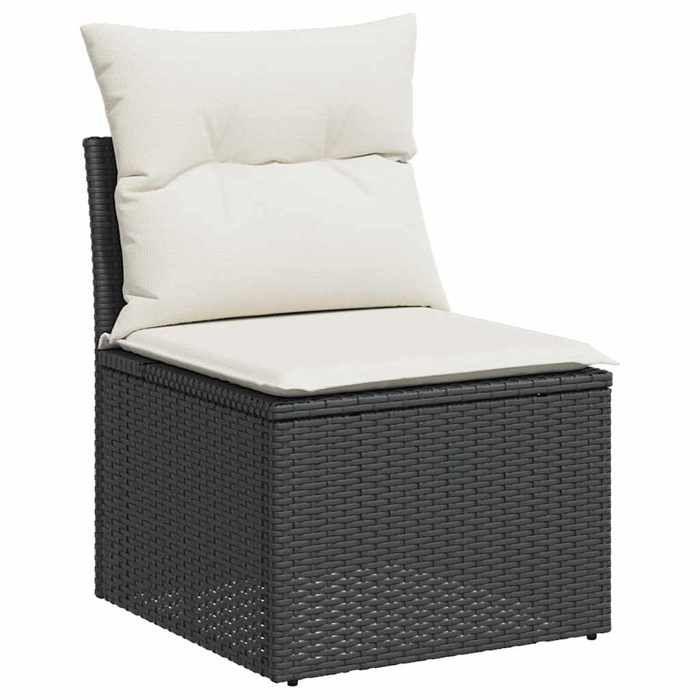 VidaXL Salon de jardin 5 pcs avec coussins noir résine tressée, ensemble de canapés d'extérieur, ensemble de canapé d'angle 3328141