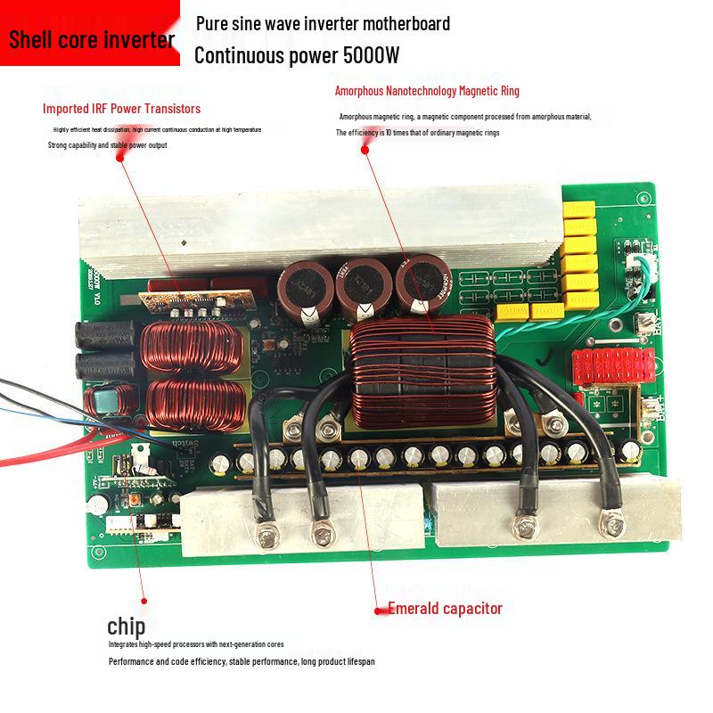 5000W All-in-One Pure Sine Wave Inverter Board: 24V/48V to 220V for Lithium Batteries