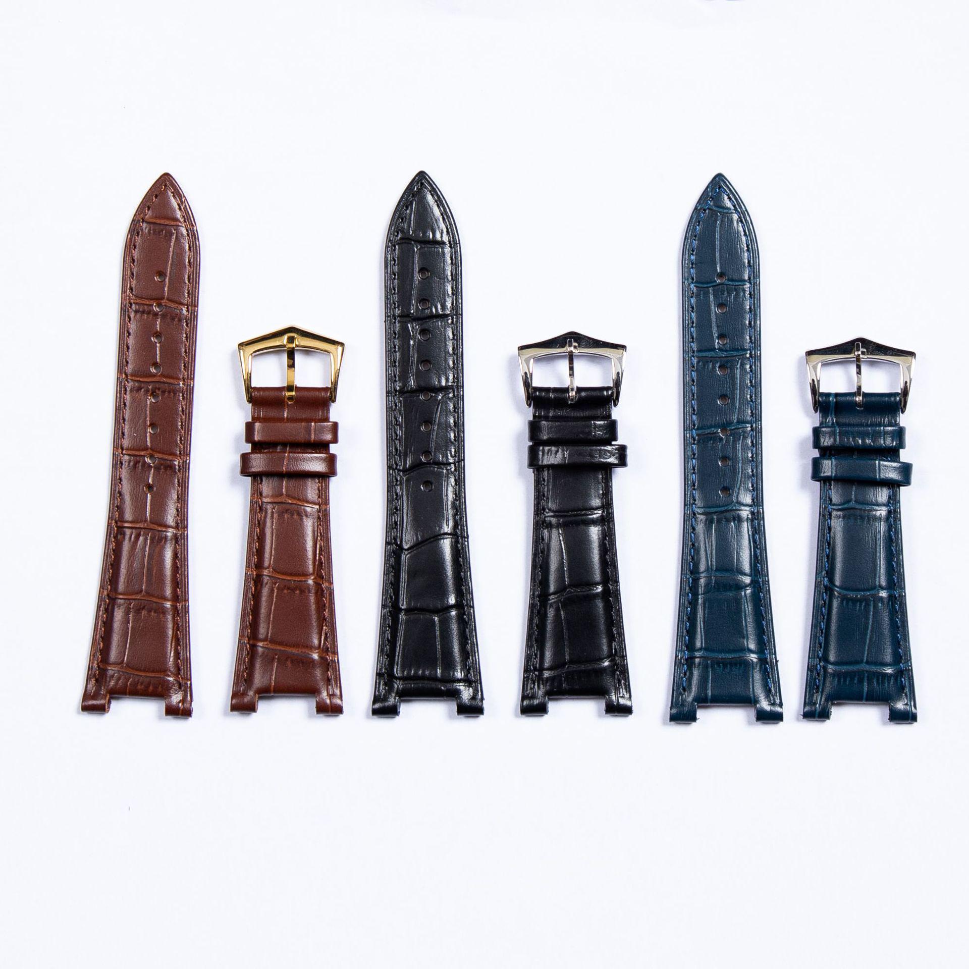 

Ремешок для часов из натуральной кожи в стиле Patek для 5711/5712G Nautilus, 13 мм с вырезами, браслет 25/18 Black with Silver Buckle