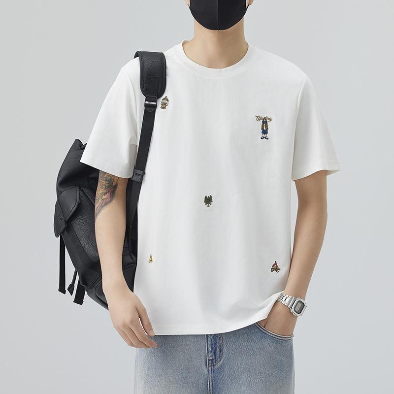 New Summer Embroidered Short-sleeved T-shirt Men's Summer Men's T-shirt