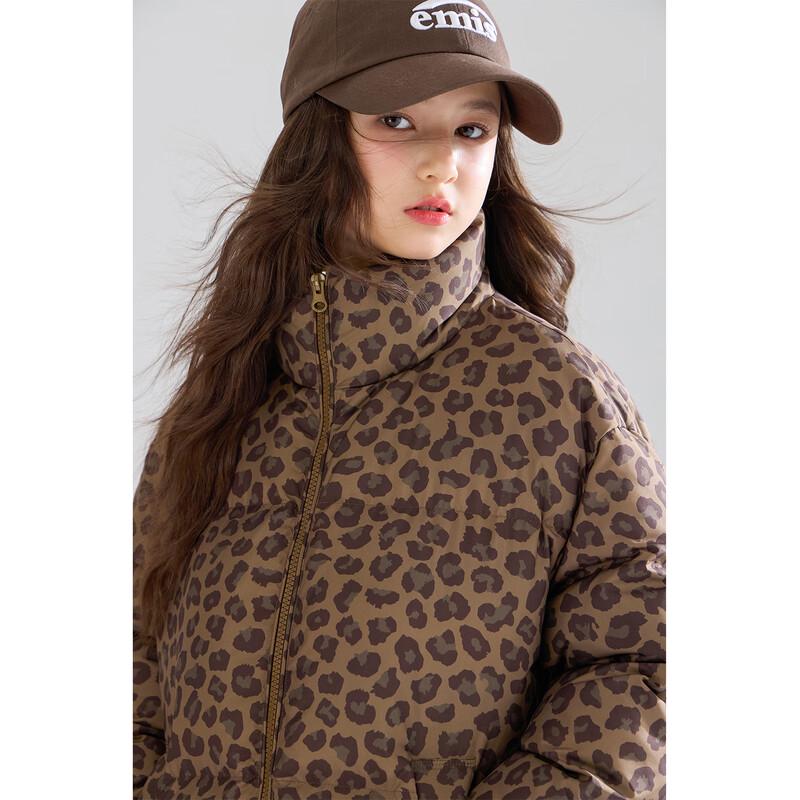 Mucmukn Kids' Retro Leopard Print Down Jacket