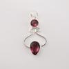 Rhodolite Gemstone 925 Sterling Silver Handcrafted jewelry Pendant 1.60" Gift For Wife PP-13-31