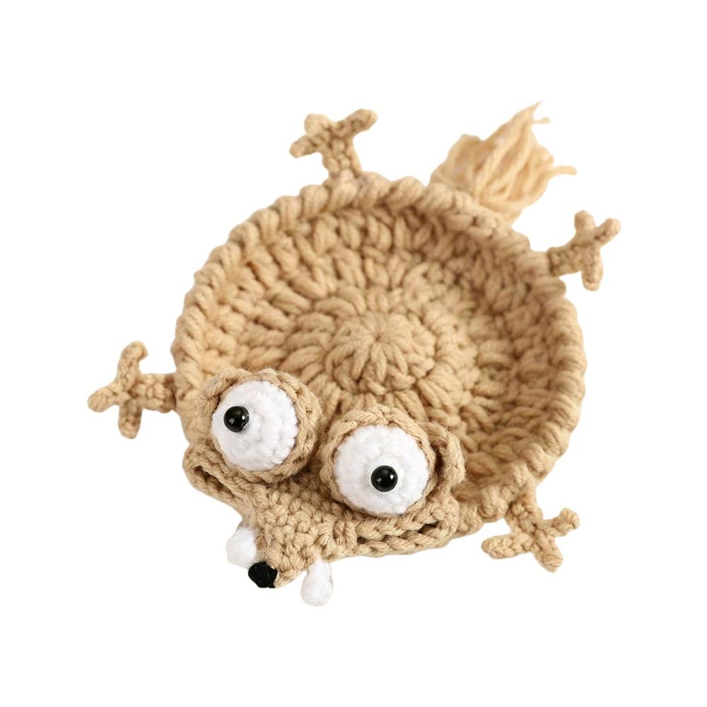 Handmade Crochet Craft Crochet Animal Coaster Heat Insulation Coffee Pad  Home Kitchen Table Decor