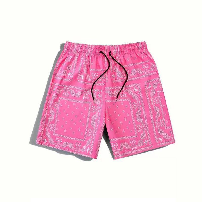 Men's Casual Beach Shorts Breathable Vintage Personality Printed Shorts Hip Hop High Street Streetwear