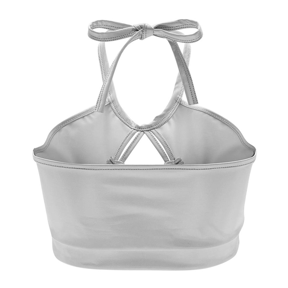 Kvinners Metallisk Design Sexy Slim Halter Camisole Illusorisk Farge Glansfull Glitrende Bryst Utringet Ryggløs Snøring Kortermet Topp