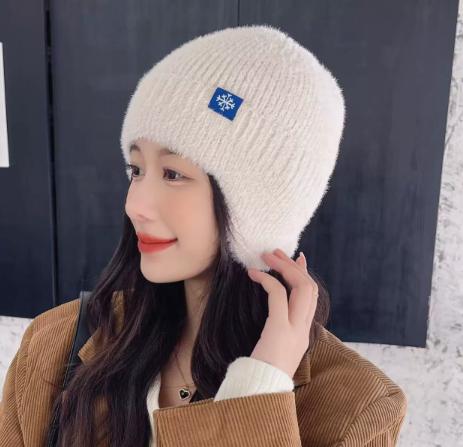 Winter -Lined and Thickened Earflap Knit Hat for Outdoor Cold