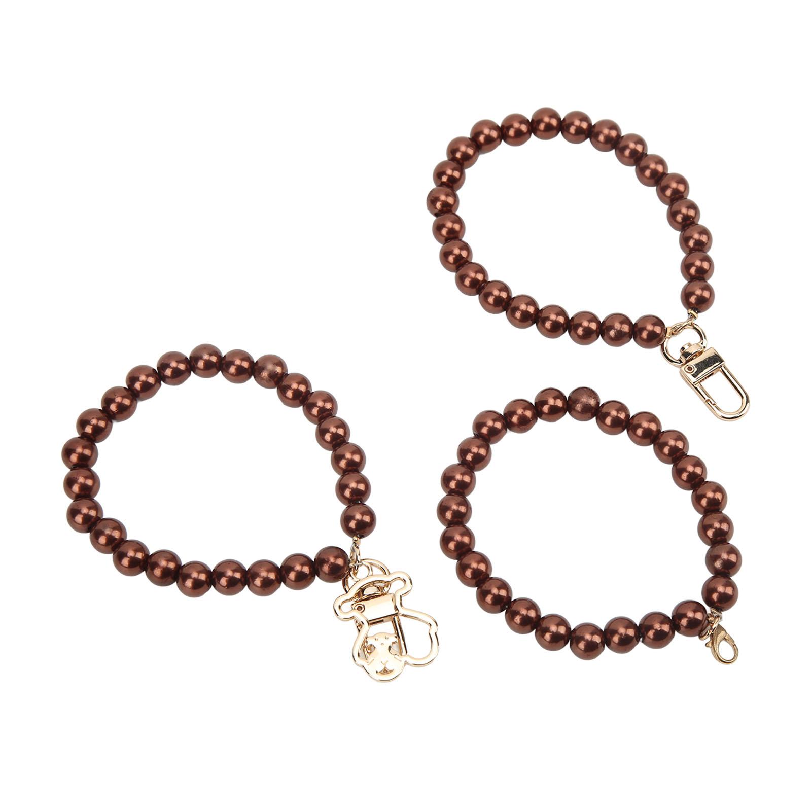 

10mm Pearl Bracelet Shrimp Head Door Buckle Bear Pendant 3 Styles Polishing Process Chain Mobile Phone Case for Handbag