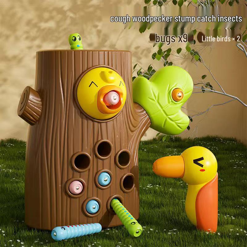 Magnetisches Spechtspielzeug: Lernspiel für Kinder - Verbessern Sie die Hand-Auge-Koordination durch Angeln und Wurmfangen
