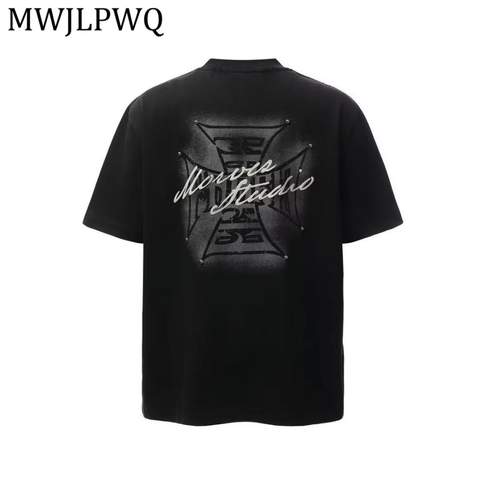 26SS New Style LooseFitting Mens Womens Clothing Street Style West Coast Short Sleeve Fashion Versatile Layering Top Stock