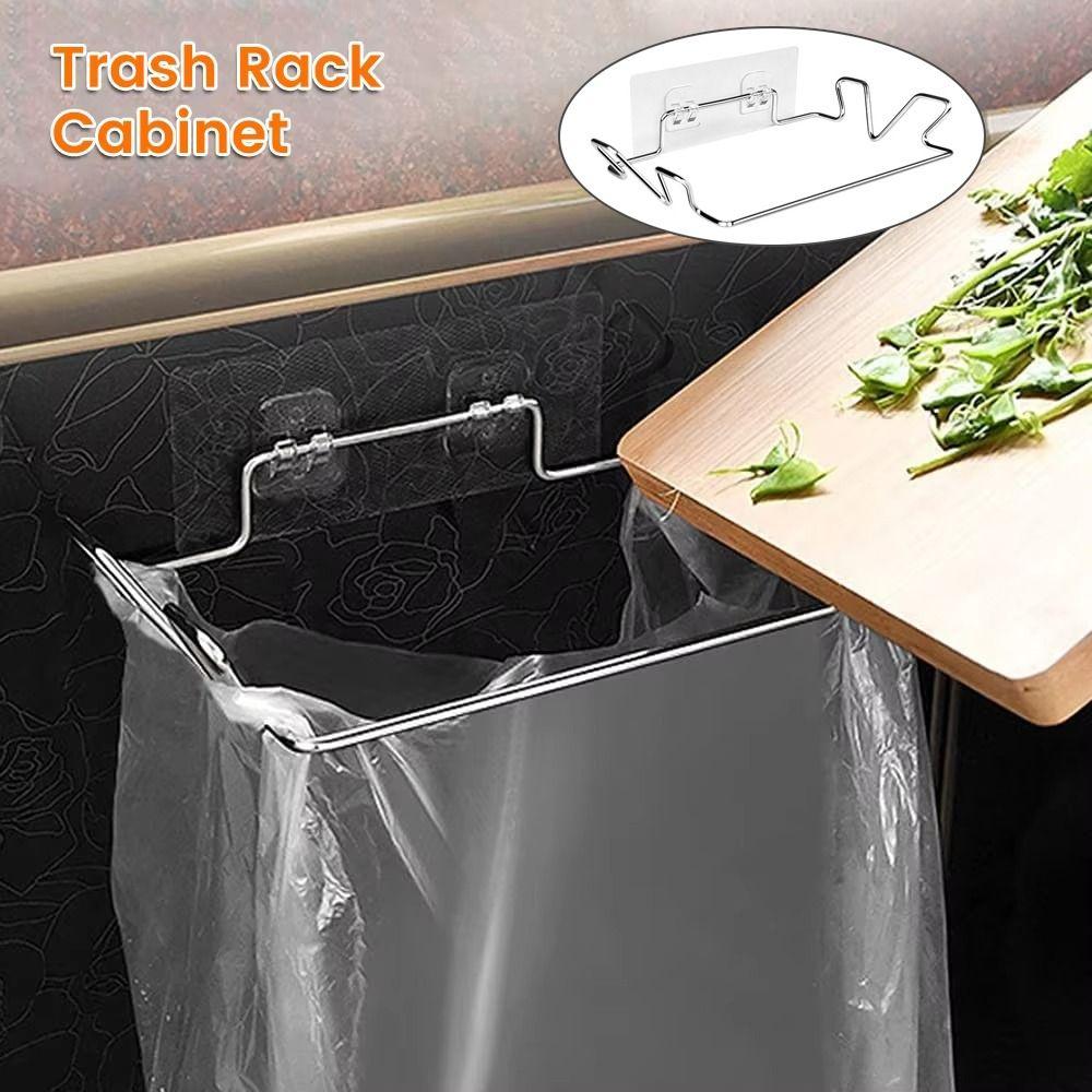 Adhesive Mount Garbage Bags Storage Organizer Hanging Garbage Bags Rack  Cabinet Door