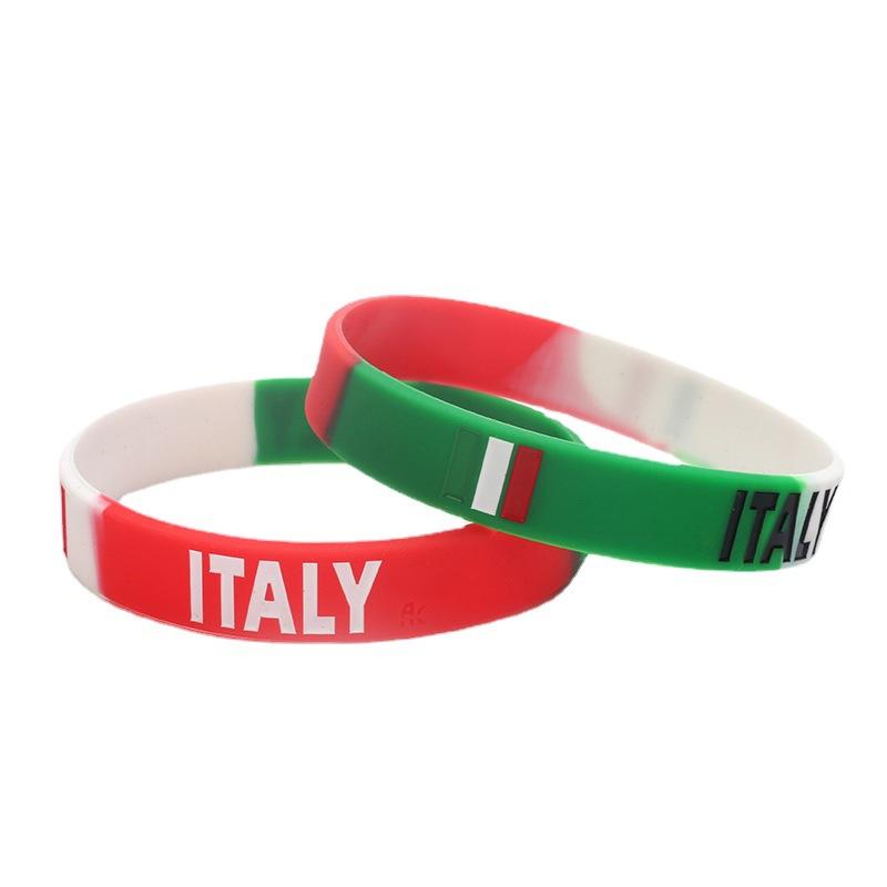 Football World Cup Silicone Bracelet National Flag Bracelet For Argentina France Brazil Netherlands United States Portugal Italy Sports Fan Wristband