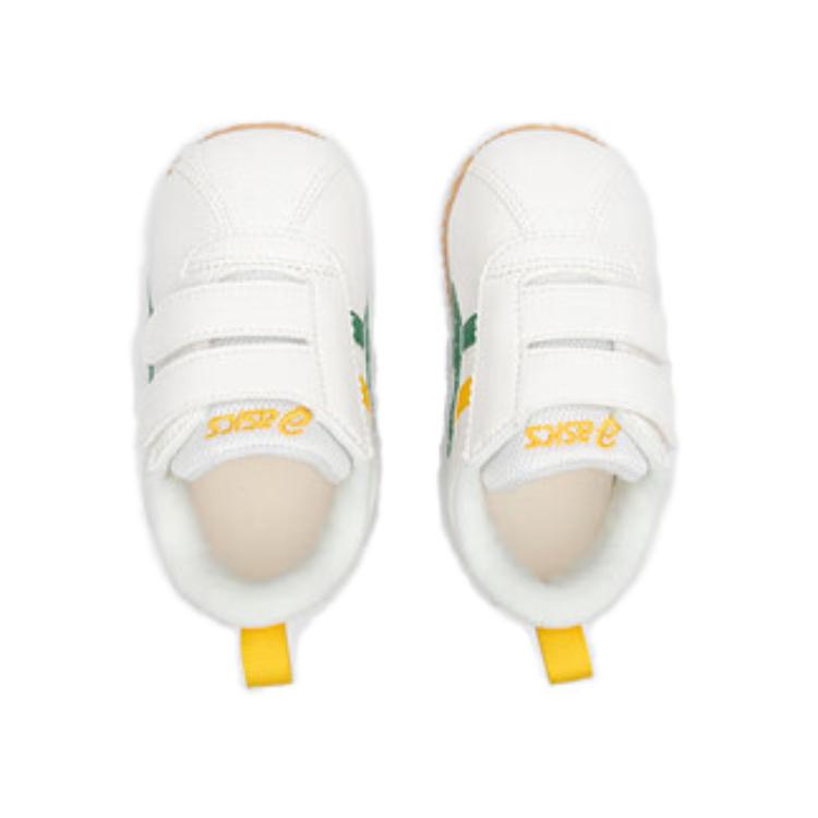 ASICS Suku Anti Kick, Abrasion Resistant, And Breathable Low top Toddler Shoes White Green Yellow Infant And Toddler 1144A265-105