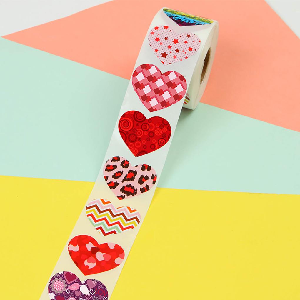 500pcs Stickers Heart-Shaped Pasters Handicrafts Decoration Sealing Stickers for Party Card Bag
