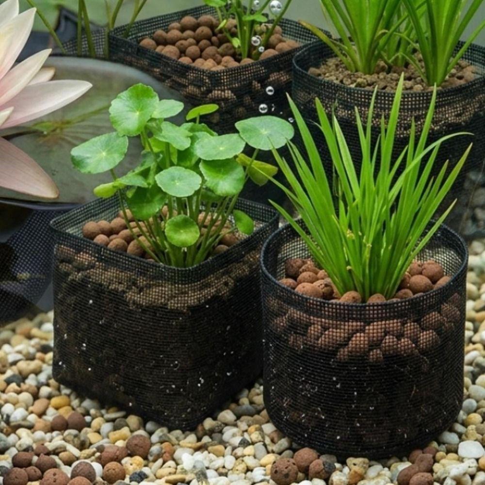Water Permeable Aquatic Planting Basket Fine Mesh Pond Planter Bag for Water Plants