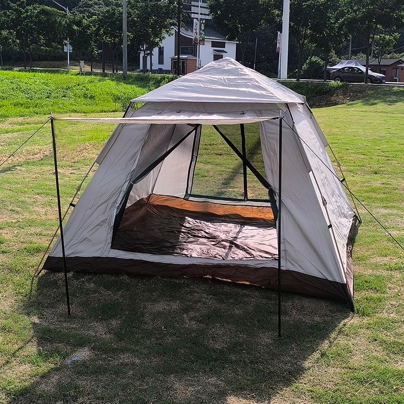 

3-4 Person Automatic Folding Tent with Silver Coating and Sun Protection 210x210x145 cm