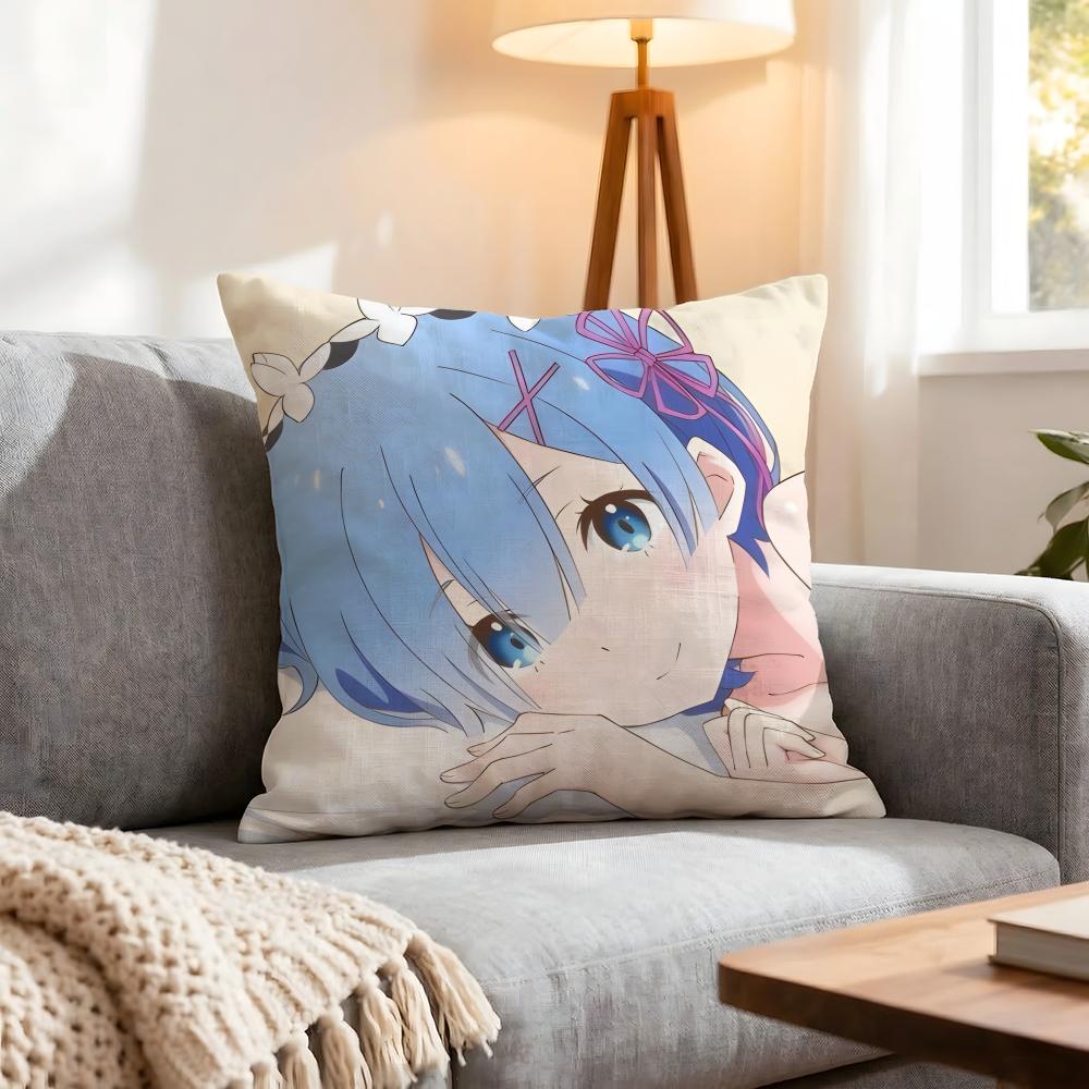 Re:Life In A Different World From Zero Cushion Cover 1Pcs Decorative Covers Soft Cushion Case For Sofa Couch Decor 40X40 45X45