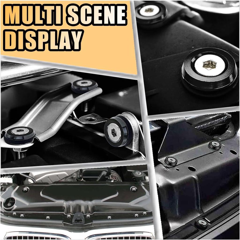 20PCS Aluminum Bumper Fender Washer Stainless Steel Bolts, Engine Bay Dress Up Fastener Kit, M6 JDM Fender Washer, Car Body Decoration Kit For