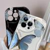 For iPhone 16 15 14 13 12 Samsung S24 S23 S22 A06 A13 A14 A15 A16 A55 Redmi Note 13 12 Retro Butterfly Design Soft Silicone Wave Edge Phone Case