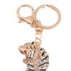 Keychain Pendant Sparkling Rhinestones Zodiac Tiger Shape Charm Key Chain Strong Lobster
