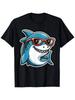 Cool Shark In Sunglasses 70s 80s 90s Funny Shark T-Shirt