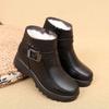 Winter cotton shoes velvet warm short boots flat bottom non-slip elderly leather shoes soft sole medium and old cotton boots women