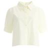 Shop   Women Collar Neck Semi Crop Pleated Shirt Blouse Ean Wbl 1401 Sora