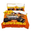Cartoon Tractor Duvet Cover Pillowcase 2/3Pcs New Monster Trucks Bedding Set King Twin Double Child Quilt Cover