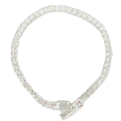 [R7238] - Silver White 'Sissi' Designer Bracelet - 18 Cm - 3 Mm (crystal River)