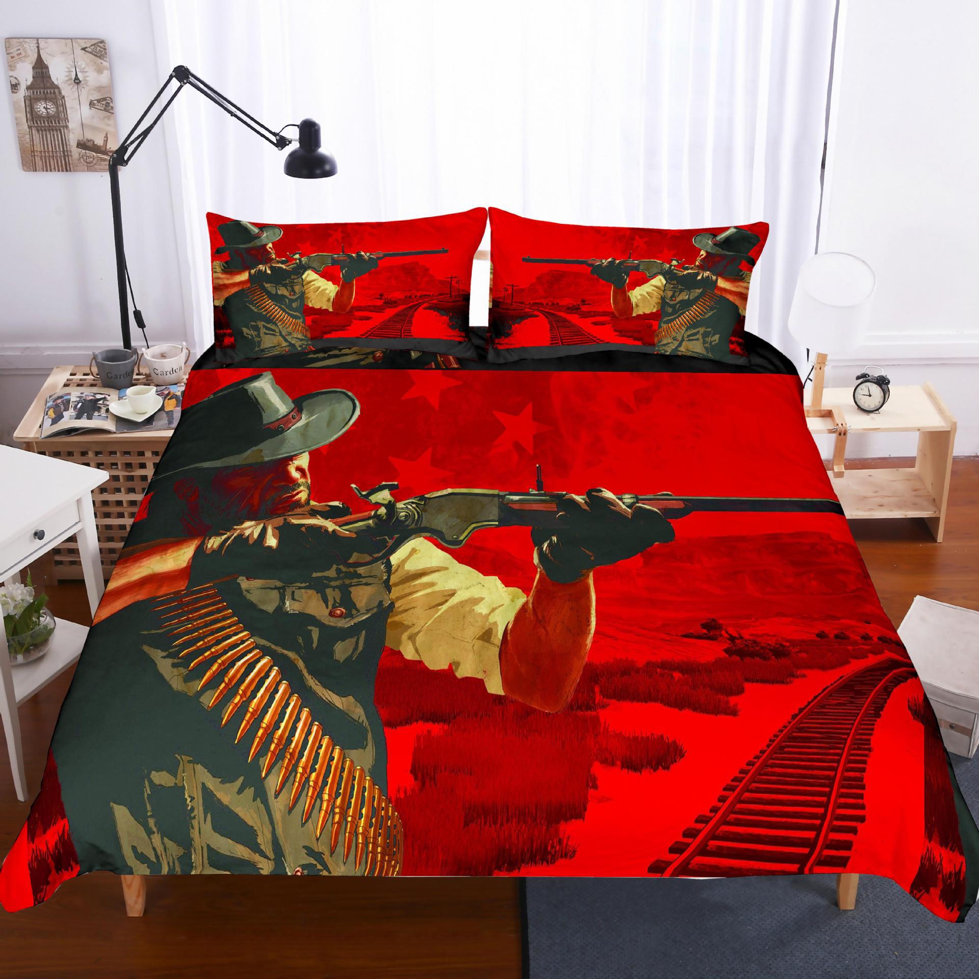 

3D Bedding Home Textiles Four-Piece Red Dead Redemption: Redemption AU-Single140cm×210cm