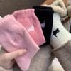 1/3pairs Cute Cat Patterned Thickened Mid-Calf Socks Autumn Winter Warm Mink Coral Velvet Homewear Sleep Floor Soft Sock Sox