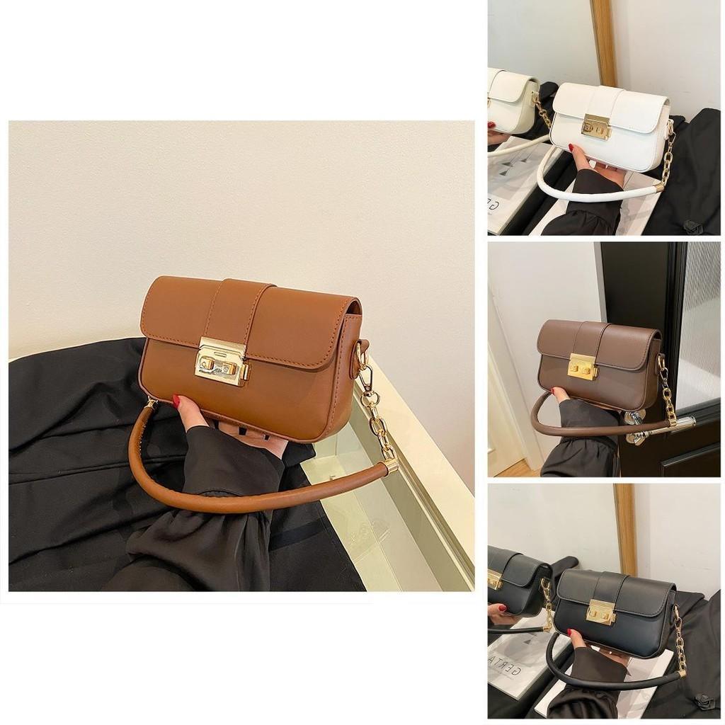 Trendy Small Crossbody Bag For Women Stylish Chain Shoulder Handbag In Black White Coffee Brown Colors
