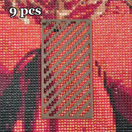 9 шт. Линейки-зигзаги для рисования стразами, Инструмент для выравнивания-направляющая для рисования стразами, Инструменты и аксессуары для рисования стразами для начинающих и взрослых