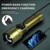 USB-C Rechargeable Tactical Flashlight with Flame Ignition Powerful LED Zoomable Torch for Outdoor Camping Adventure & Emergency