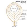 Ingemark 5Pcs/Set Goth Cross Coin Coconut Tree Pendant Choker Necklace for Women Men Vintage Adjustable Chain Daily Jewelry Gift