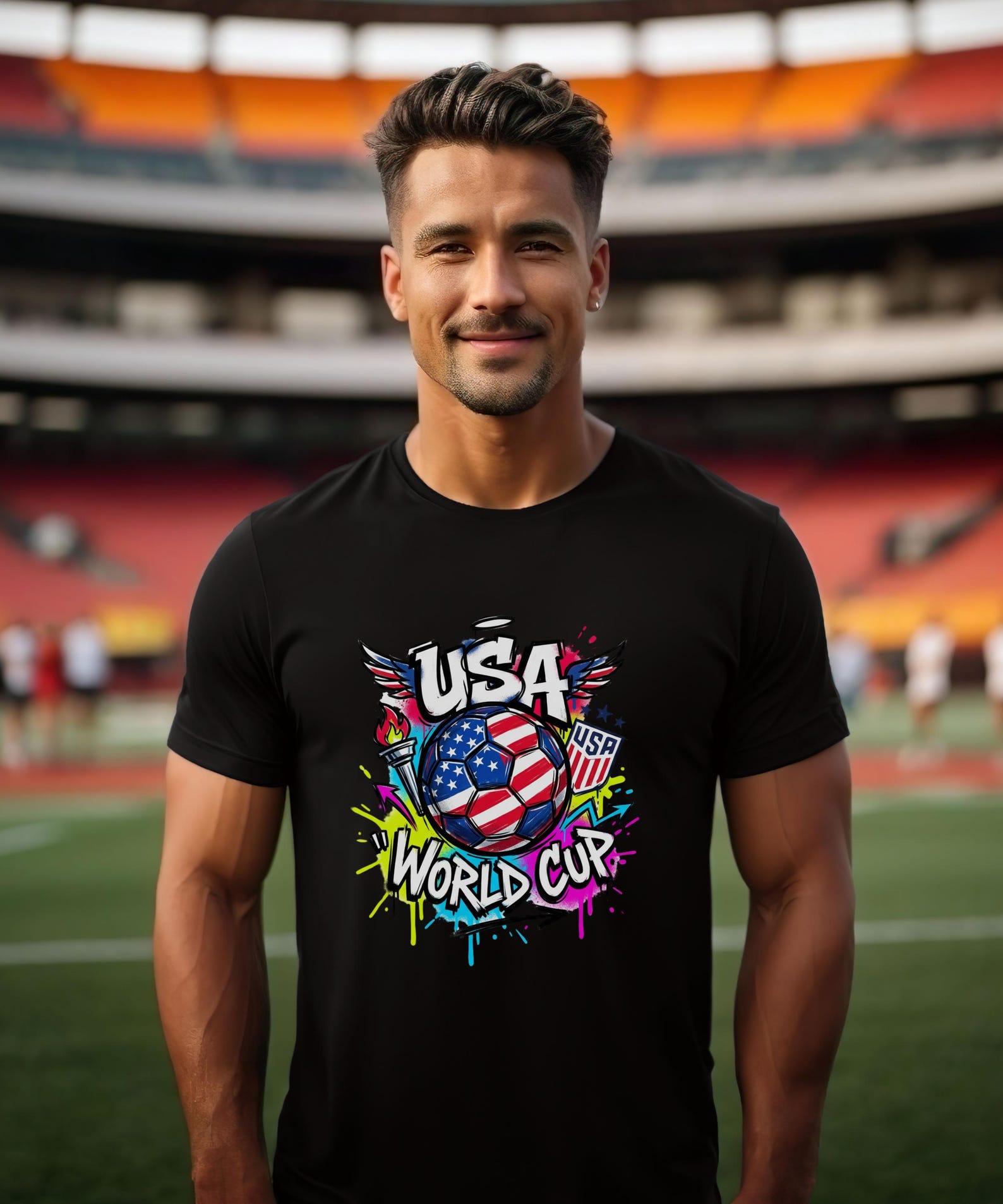 USA World Cup Soccer Graffiti Shirt | Soccer Fans Tee M