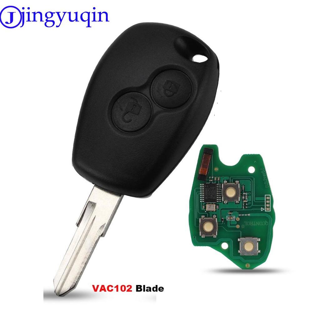 Jingyuqin Chiave Telecomando 2 Pulsanti Per Renault Duster Modus Clio 3 Twingo DACIA Logan Sandero Kangoo 433MHz Chip PCF7947/7946/4A