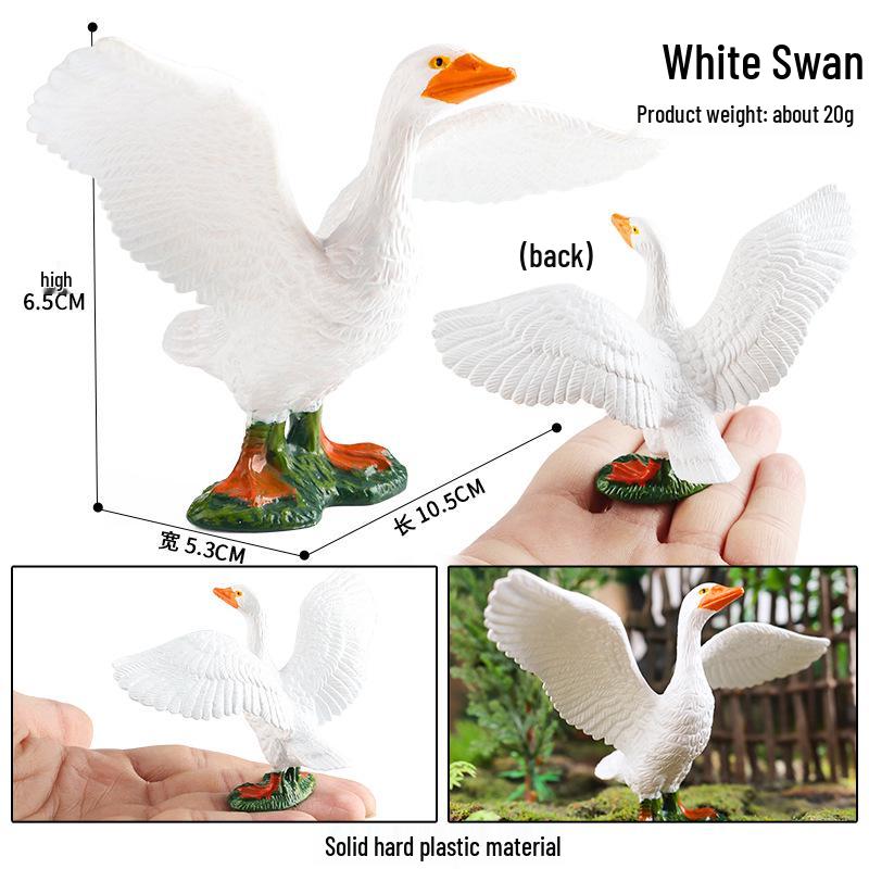 Cross-Border Children's Farm Goose Action Figure Set: Animal Model Toy Ornaments.