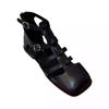 Summer High-quality Women's Shoes, Fashionable Solid Color Low-heeled Square Toe One-line Buckle Zipper Women's Toe-cap Sandals