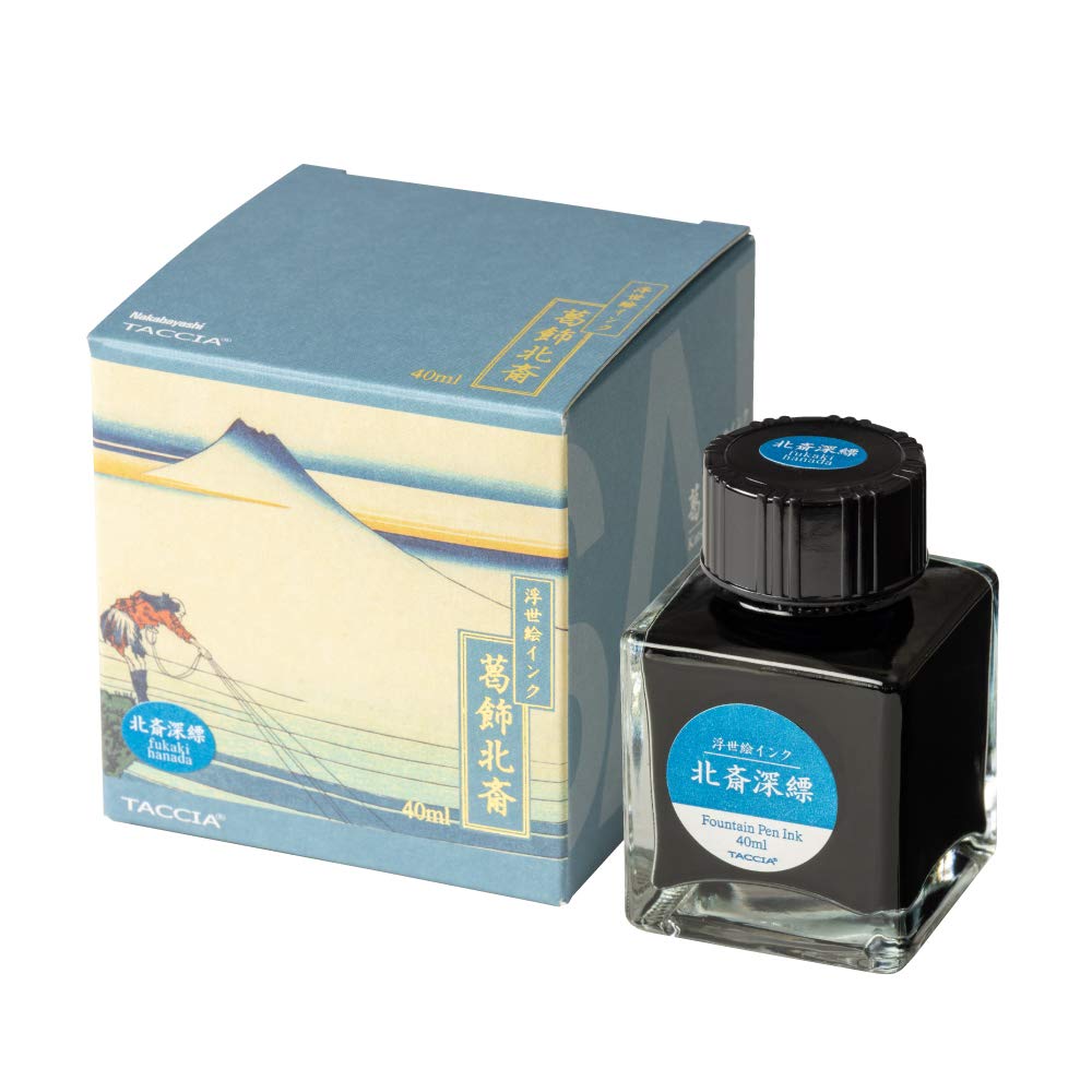 

TACCIA Fountain Pen Ink, Water-Based Dye, Ukiyo-e Ink, Katsushika Hokusai, Deep Indigo, TFPI-WD42-4