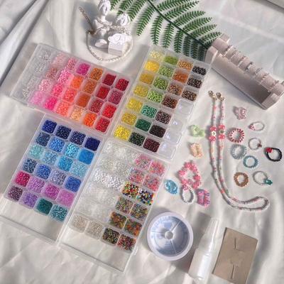 Linipharm All-in-one Seed Beads Set, White Mix, 1 Set Korean Popular Toys