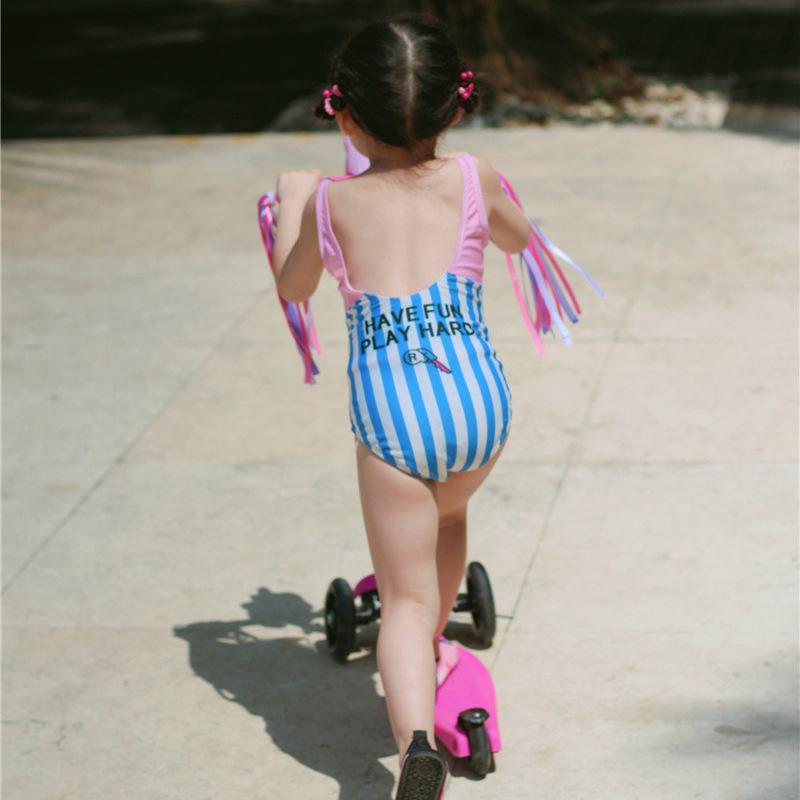 Infant Girls' Long-Sleeve Sun Protection Swimsuit (Ages 0-8)
