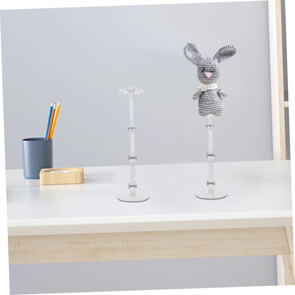 Abaodam Action Figure Set of Transparent Adjustable Display Base Holders for Tabletop Stable Clear 15 X 4 X 4cm Stands, 20, Models, Base, Plastic,