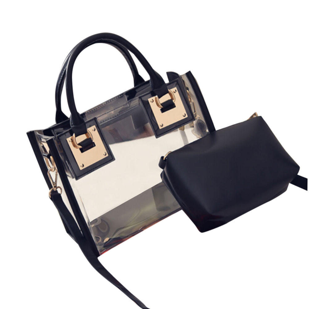 

Модная женская прозрачная сумка через плечо Jelly Candy Beach Bag Messeng Bag BK