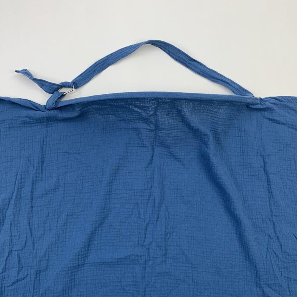 Breathable Breastfeeding Cover Lightweight Muslin Nursing Cover Breastfeeding Moms синий
