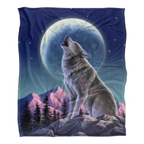 JQ Licensing Jlo Silky Howling Wolf Supersoft Blanket