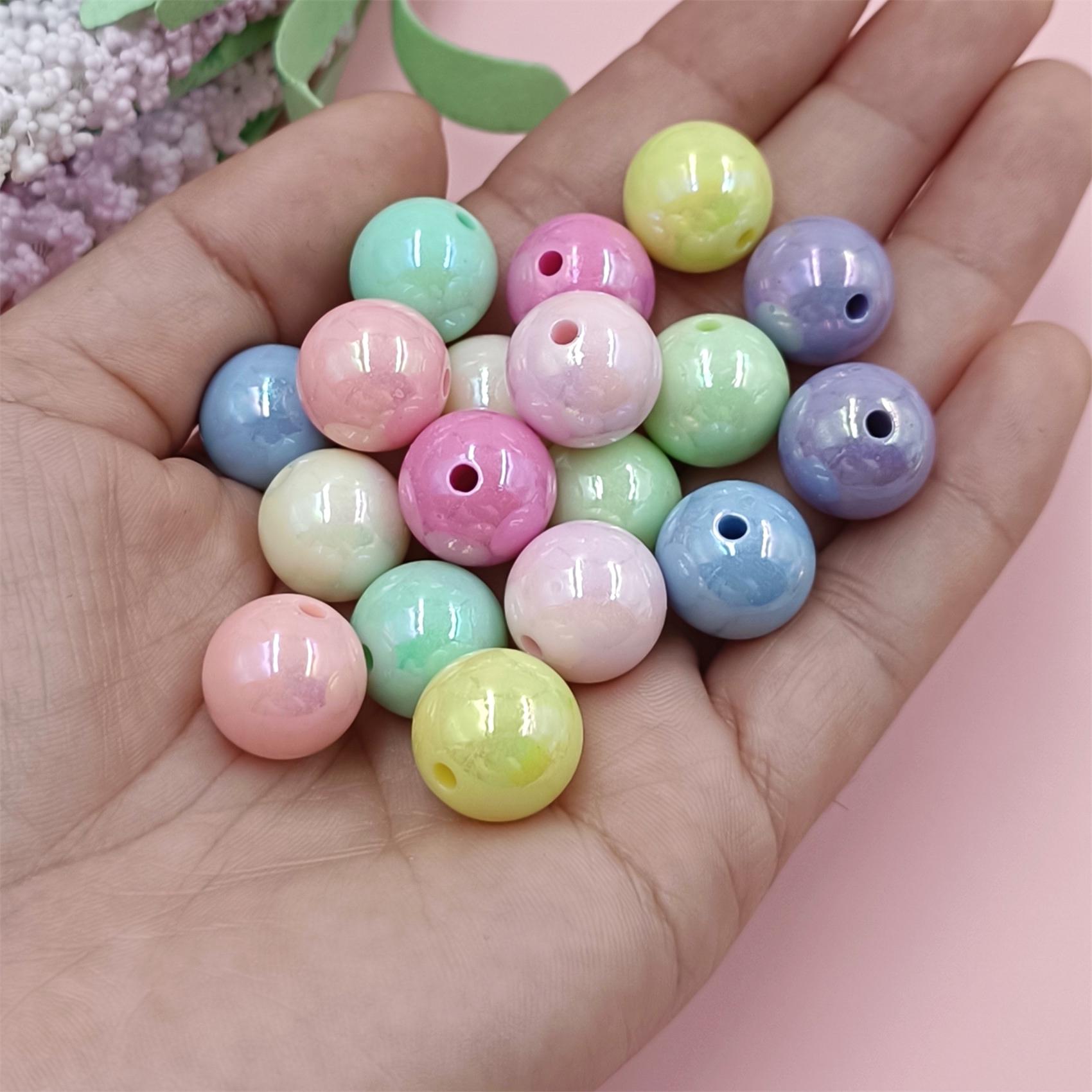 

30 шт. свободные бусины AB Magic Color 14 мм, круглые аксессуары, модные акриловые серьги-браслеты «сделай сам», изготовление ювелирных изделий, материалы ручной работы разноцветный
