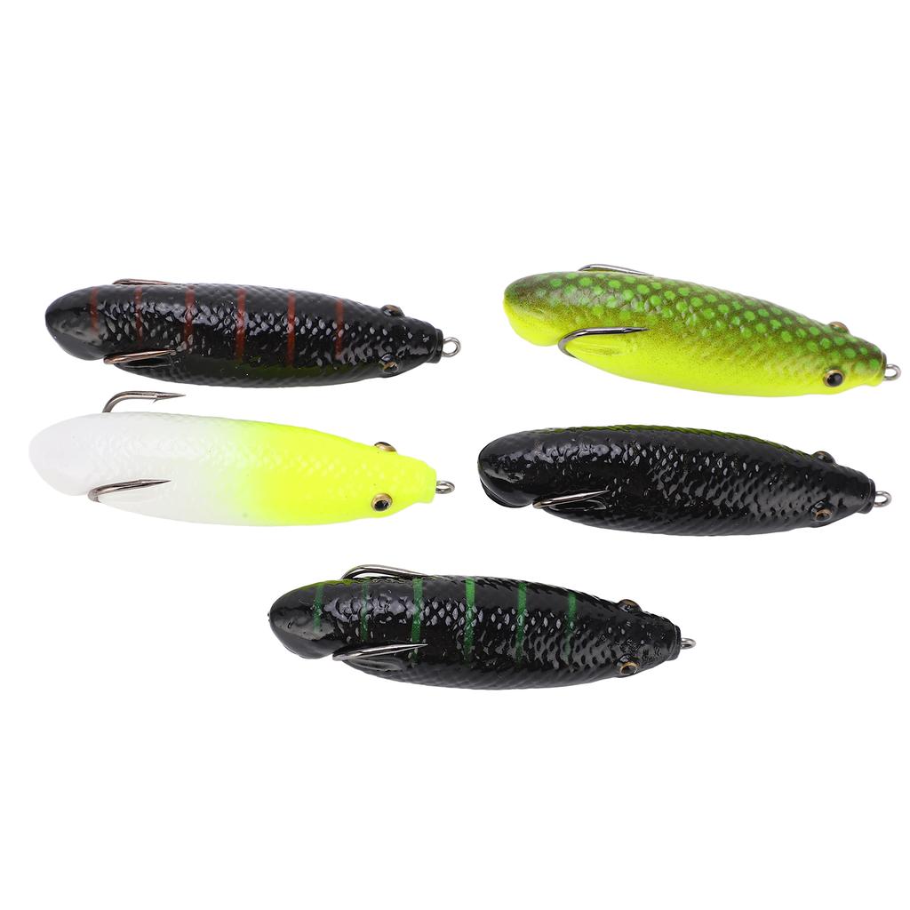 5Pcs Long Shot Frog Bait Artificial Caterpillar Fog Lure Fishing Accessories for Rivers Banks