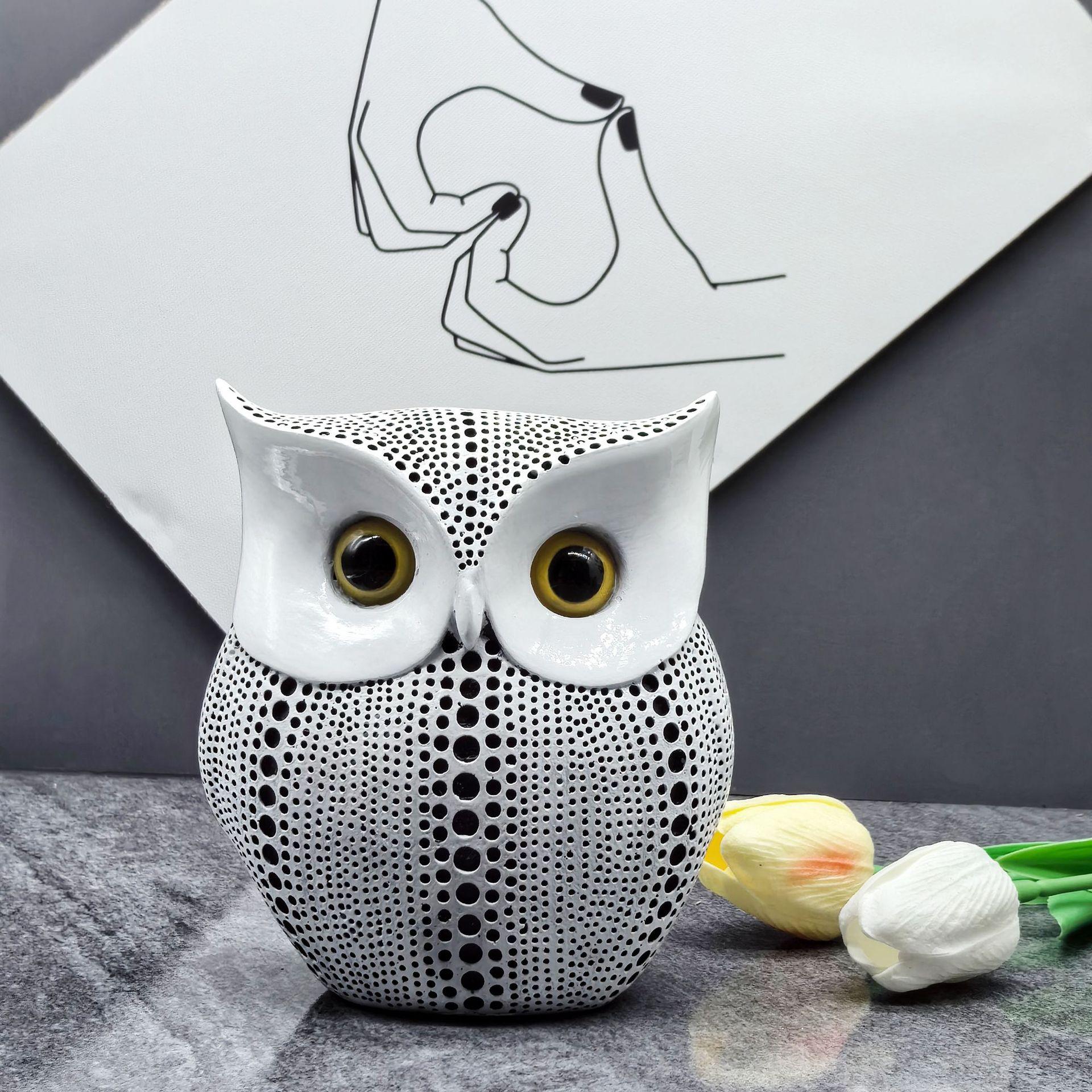 

Simple and luxurious Resin Owl Ornament For Home Living Room, TV Cabinet, Desktop, Foyer Decoration Crafts белый