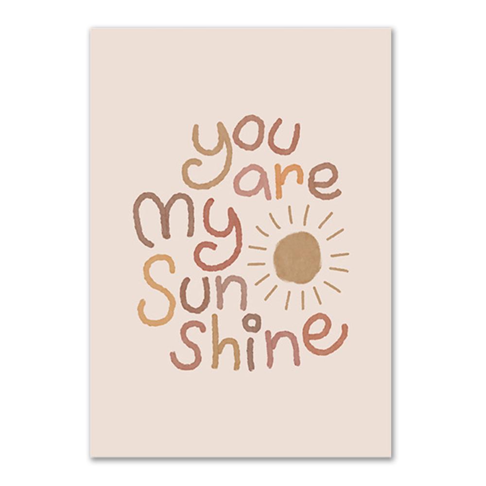 Pepinieră Boho Wall Art Poster Print Sun Rainbow ABC Urs Pânză Picturi Decorare Copii Dormitor Poze de perete Decorare Artă